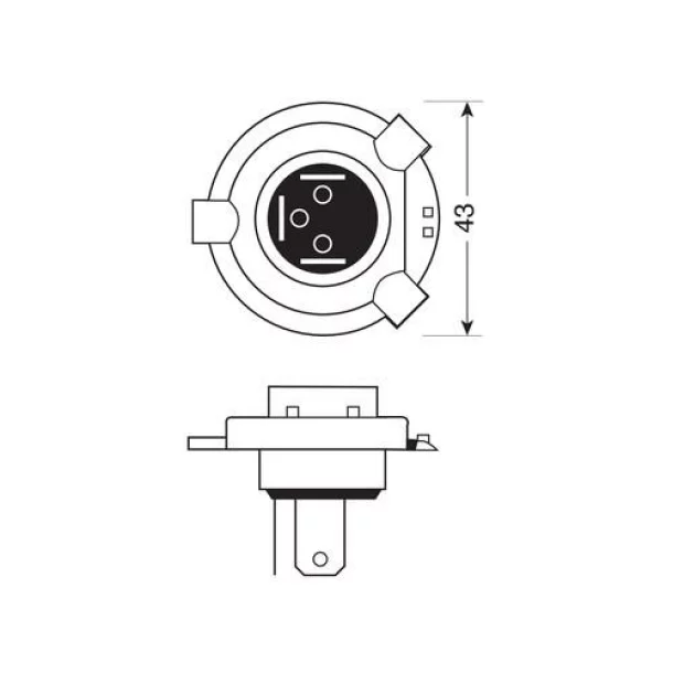 12V - H4 - 60/55W - P43t 1pcs Lucas