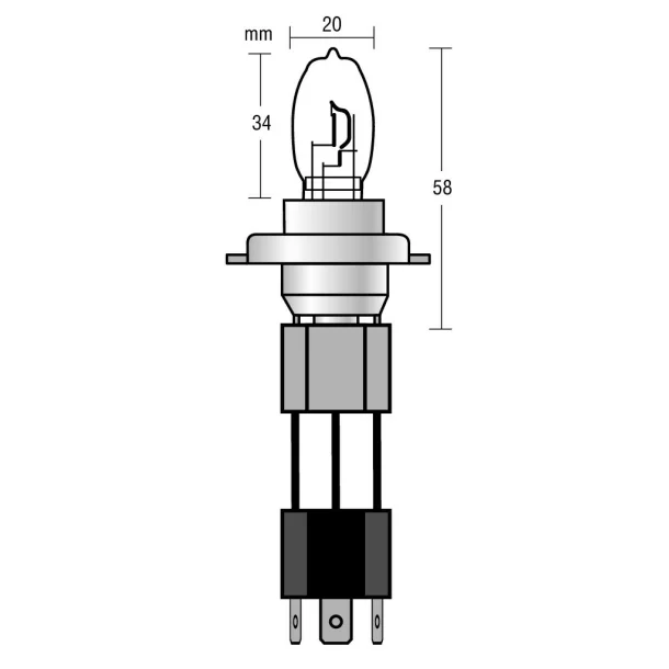 Bec halogen 12V - H4 - 90/100W Xenium Race P43t 2buc + Pachet bonus