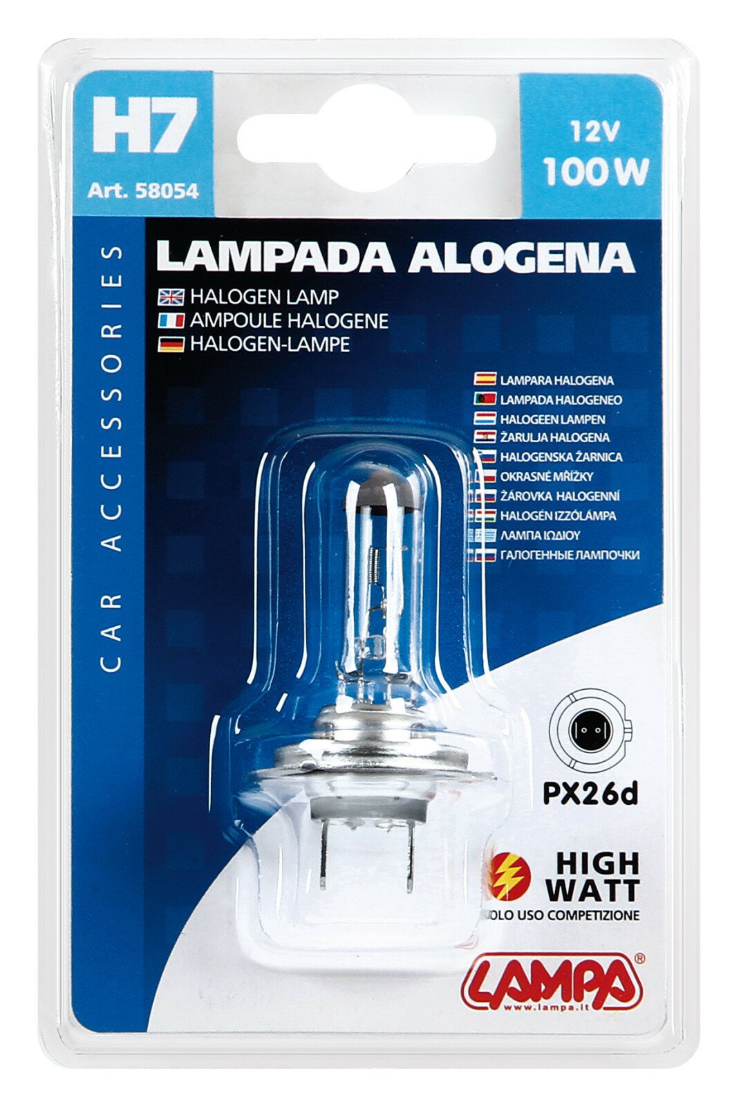 Izzó halogén 12V - H7 - 100W - PX26d 1db Lampa thumb