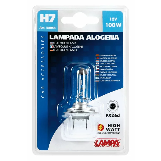 Izzó halogén 12V - H7 - 100W - PX26d 1db Lampa  - Újra csomagolt termék