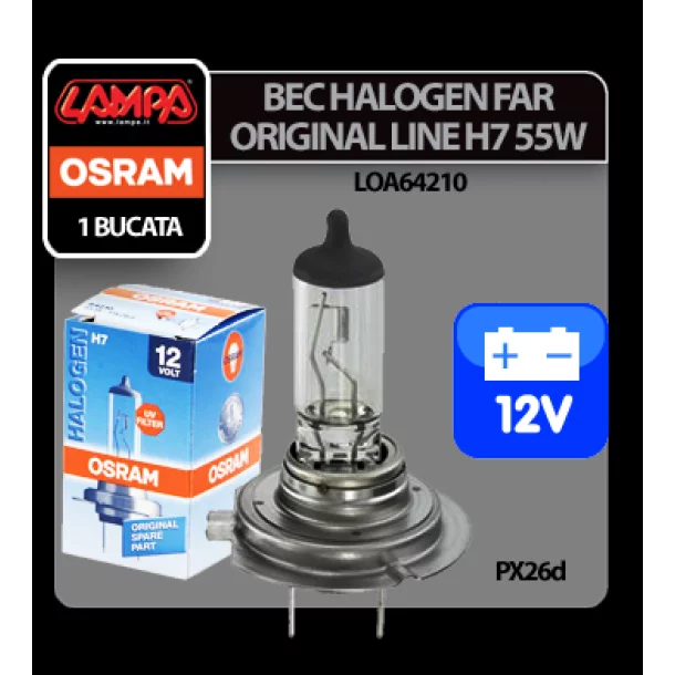 12V - H7 - 55W Original Line PX26d 1pcs Osram