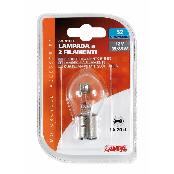 Bec halogen 12V - S2 - 35/35W soclu metal asimetric BA20d 1buc Lampa