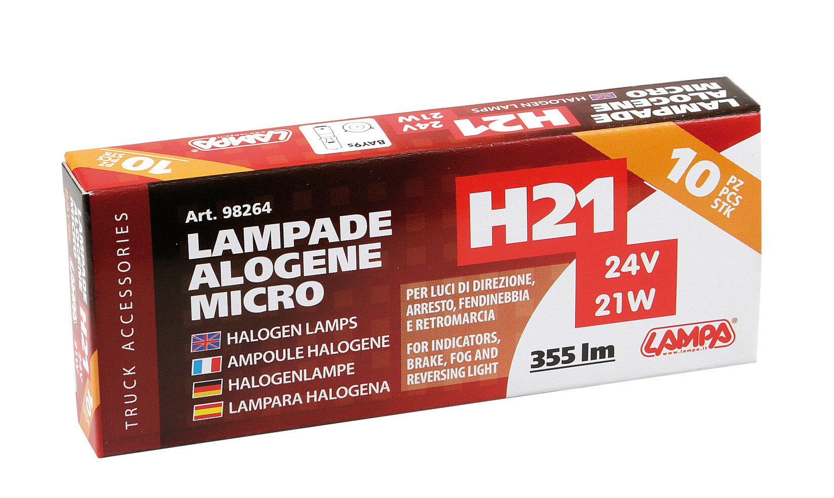 24V -H21W - 21W Halogen micro lamp BAY9s 1pcs Lampa thumb
