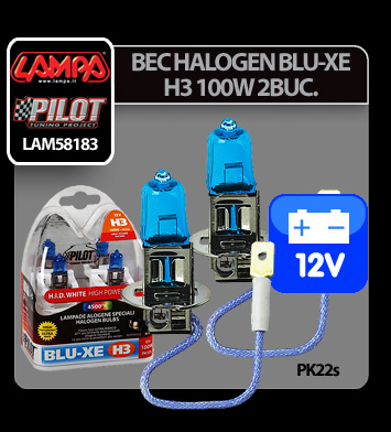 Bec halogen Blu-Xe  H3 100W PK22s 12V 2buc thumb