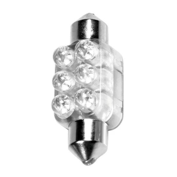 Led izzó 12V - 13x35mm - 6LED Sofitta SV8,5-8 1db - Fehér