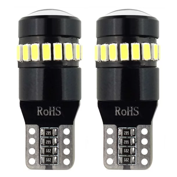 Led izzó 18SMD 3014 plusz 1SMD, 12/24V Helyzetjelző lámpa, W5W, T10 Canbus 2db - Fehér