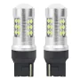 Led izzó 24SMD 3030, 12/24V Nappali fény, irányjelző, fék, 7440 W21W, T20 Canbus 2db - Fehér