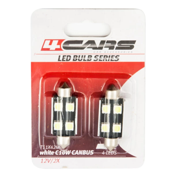 12V Led bulb - 4SMD T11x42mm SV8,5-8 Canbus 2pcs - White