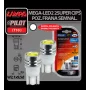 Bec Mega-Led2 - 2Super Cip 12V pozitie T10 W2,1x9,5d 2buc - Alb