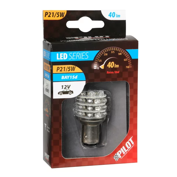 Led izzó Multi-led 36Led 12V - P21/5W Helyzetjelző, Fék BAY15d 1db - Piros