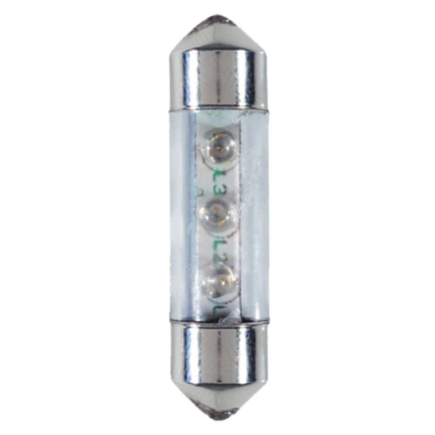 Bec tip LED 12V sofit cu 3 leduri 10x36mm SV8,5-8 2buc - Curcubeu