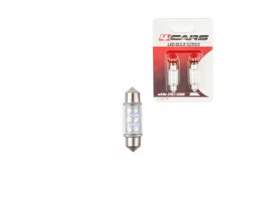 4Cars 12V Festoon lamp 6 Led 10x36mm SV8,5-8 2pcs - White