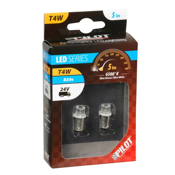 24V Micro lamp 1 Led - (T4W) - BA9s - 2 pcs - D/Blister - White