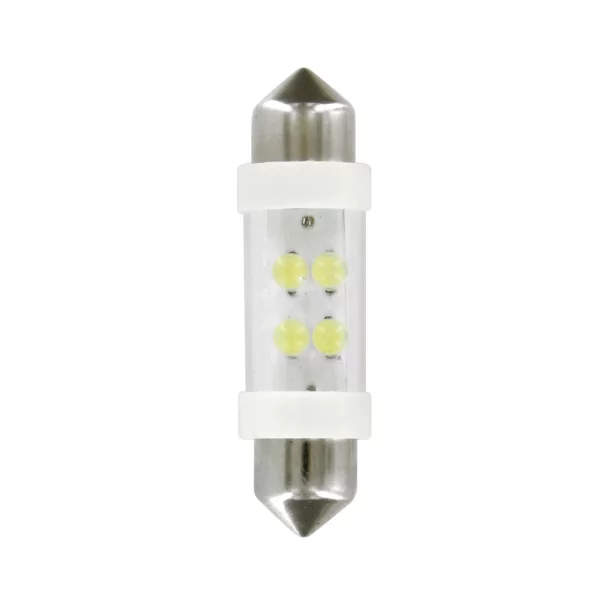 Bec tip LED 24V sofit cu 4 leduri 11x38mm SV8,5-8 2buc - Alb