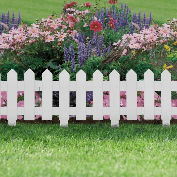 Flower bed border / fence 40.5 x 29.5 cm - white