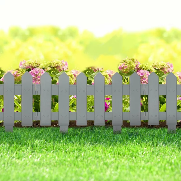 Flower bed border /fence 40.5 x 29.5 cm - gray