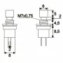 Buton 1 circuit 1,5A-250V OFF-(ON), negru