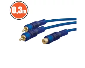 Cablu RCAfisa 2 x RCA-soclu 1 x RCA0,3 m