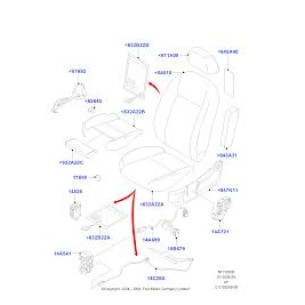 Capac pl lateral scaun fata stg Ford Focus II C-Max