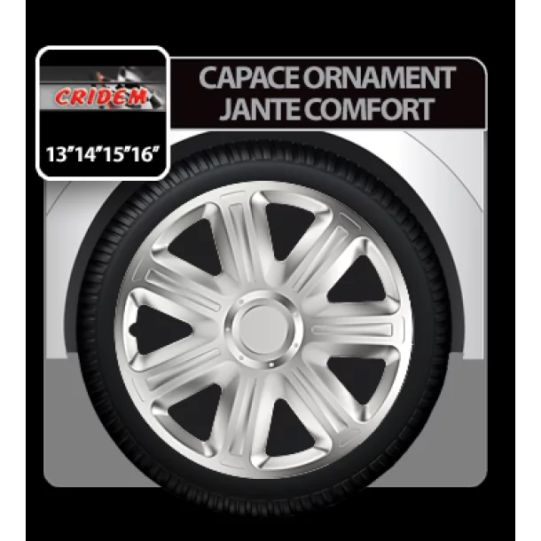 Capace roti auto Comfort 4buc - Argintiu - 13&#039;&#039;