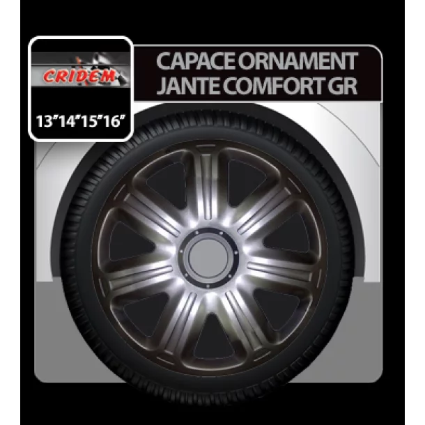 Wheel covers Comfort GR 4pcs - Graphite - 15&#039;&#039;