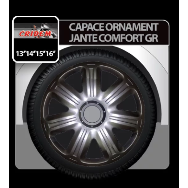 Wheel covers Comfort GR 4pcs - Graphite - 16&#039;&#039;