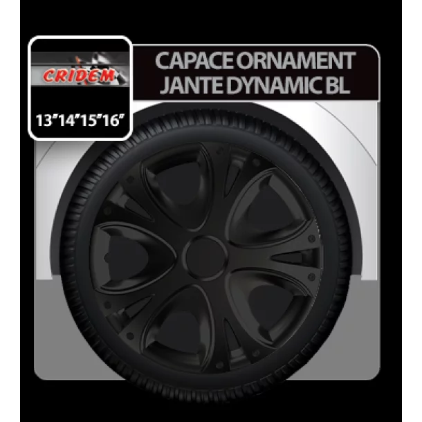 Wheel covers Dynamic BL 4pcs - Black - 16&#039;&#039;