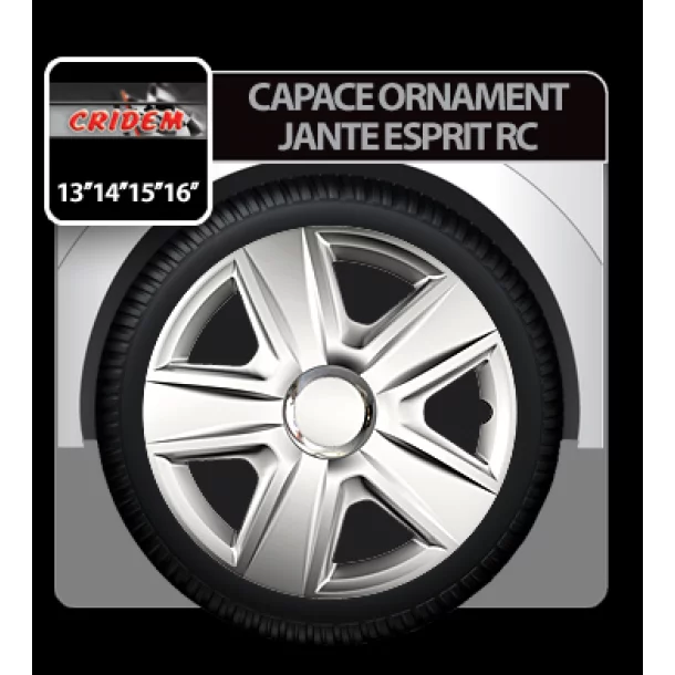 Wheel covers Esprit RC 4pcs - Silver - 16&#039;&#039;