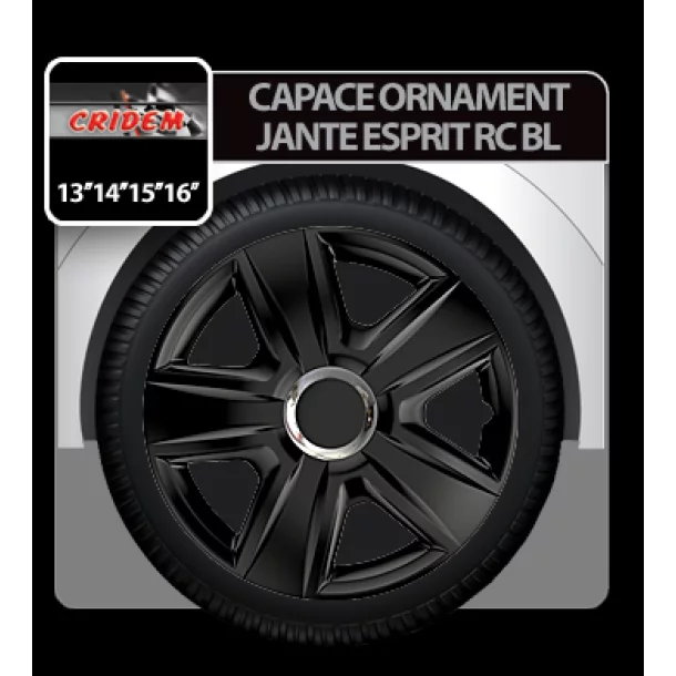 Wheel covers Esprit RC BL 4pcs - Black - 15&#039;&#039;