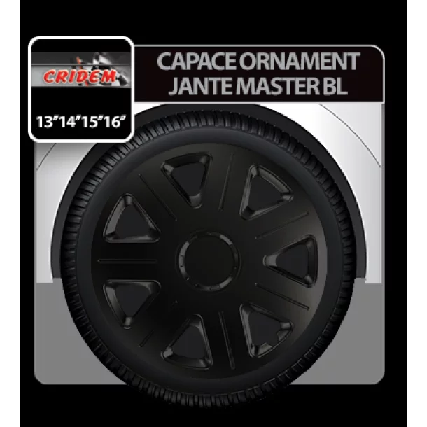 Capace roti auto Master BL 4buc - Negru - 14&#039;&#039;