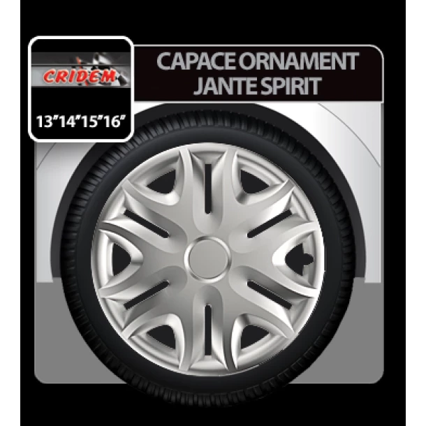 Capace roti auto Spirit 4buc - Argintiu - 13''