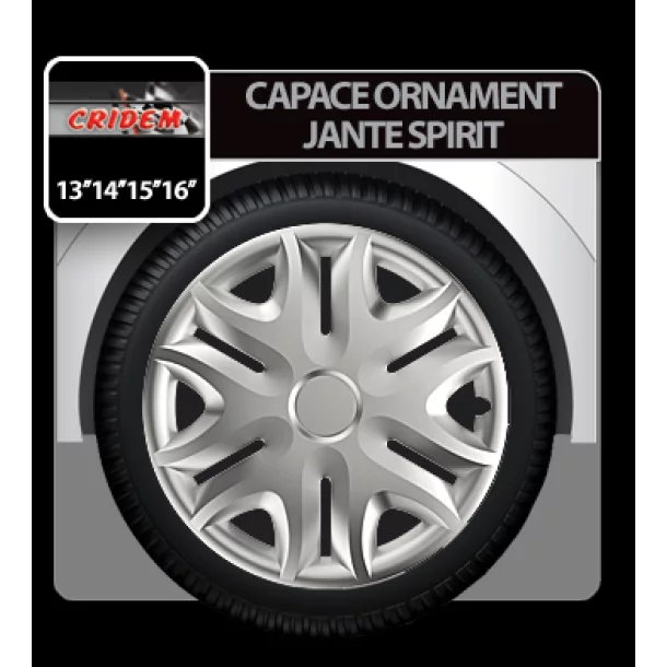 Capace roti auto Spirit 4buc - Argintiu - 14&#039;&#039;