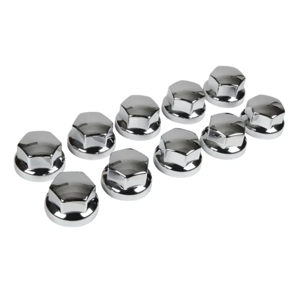 ABS universal truck nut-covers, 10 pcs set - Ø 32/33 mm - Chrome