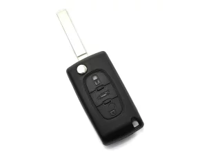 Citroen / Peugeot 307 - Carcasa tip cheie briceag 3 butoane, lama VA2-SH3, cu suport baterie, buton portbagaj