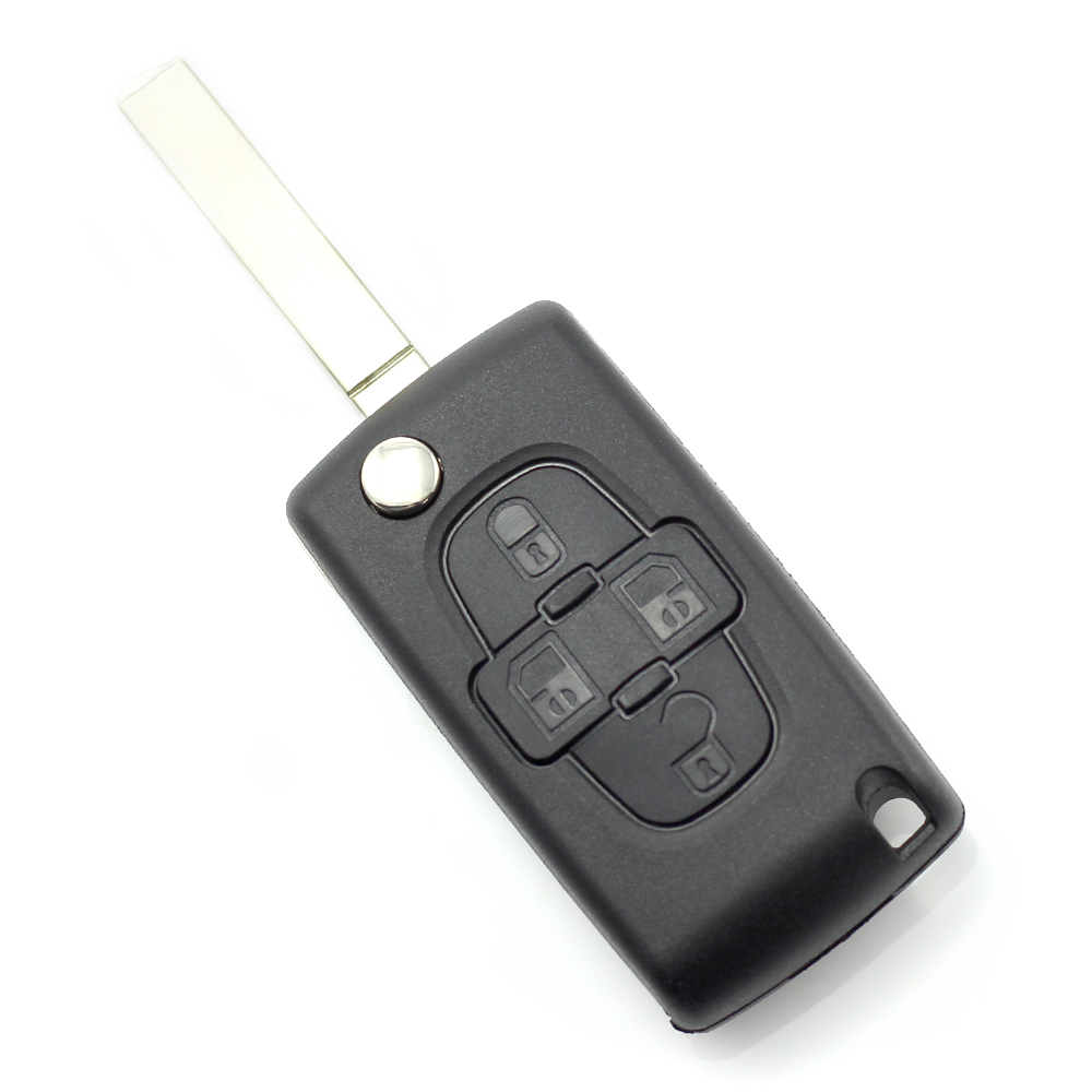 Citroen / Peugeot - Carcasa tip cheie briceag cu 4 butoane si suport baterie, lama tip HU83-SH4 thumb