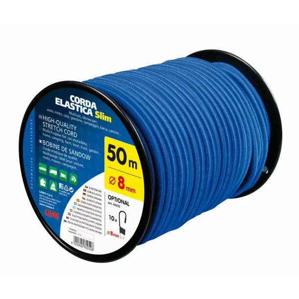 High-quality stretch cord Ø8mm - 50m - Blue