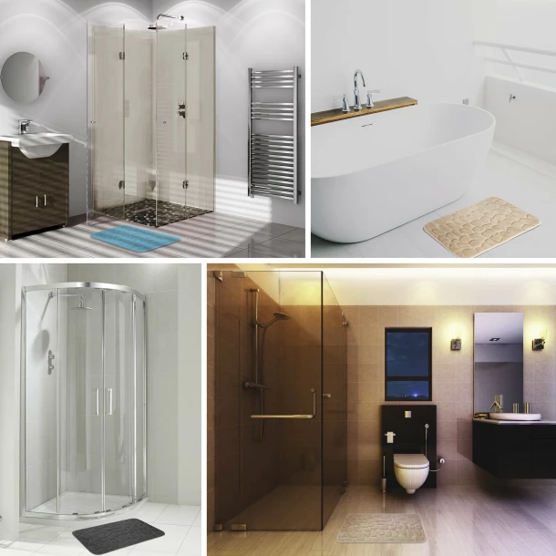 Covor de baie multistrat, 40x60 cm, Maro