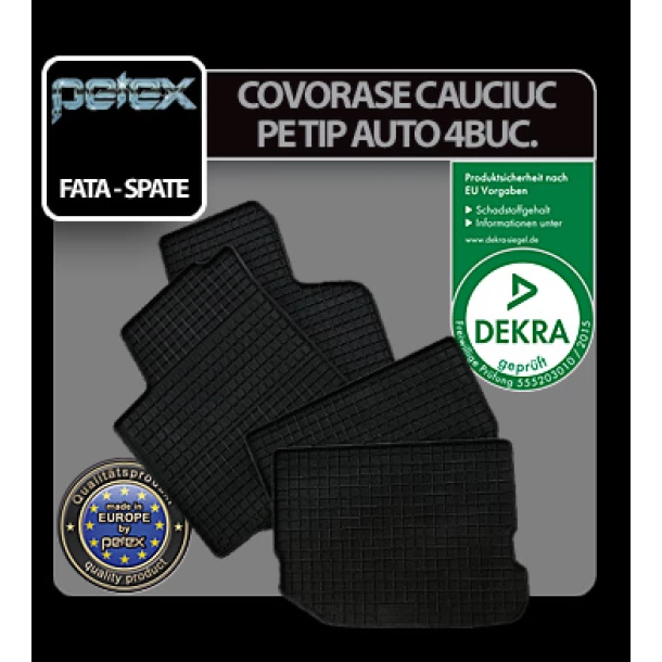 Covorase cauciuc Skoda Octavia II Limousine (06/04-01/13) / Kombi (06/04-05/13) Petex
