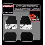 Covorase mocheta Black &amp; White Flower 4buc