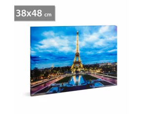 FAMILY POUND - Tablou cu LED - &quot;Turnul Eiffel&quot;, 2 x AA, 38 x 48 cm