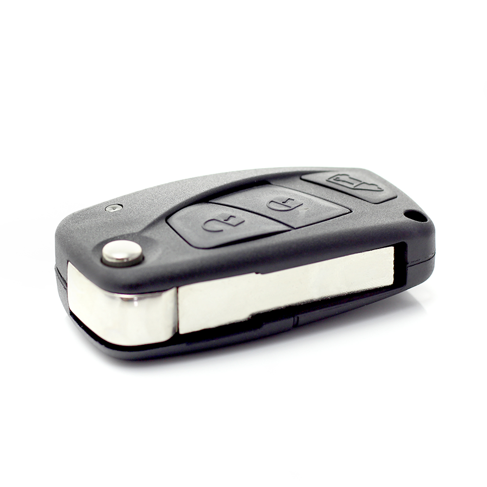 Fiat - Carcasa cheie tip briceag, 3 butoane, negru thumb
