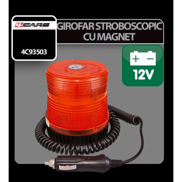 Girofar stroboscopic galben cu magnet 4Cars 12V