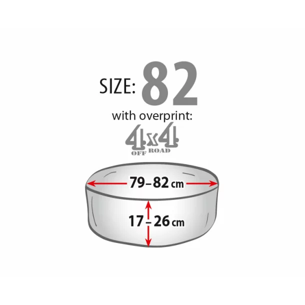 Husa roata rezerva externa 4x4 Off Road - Ø64x20cm - Marimea 82