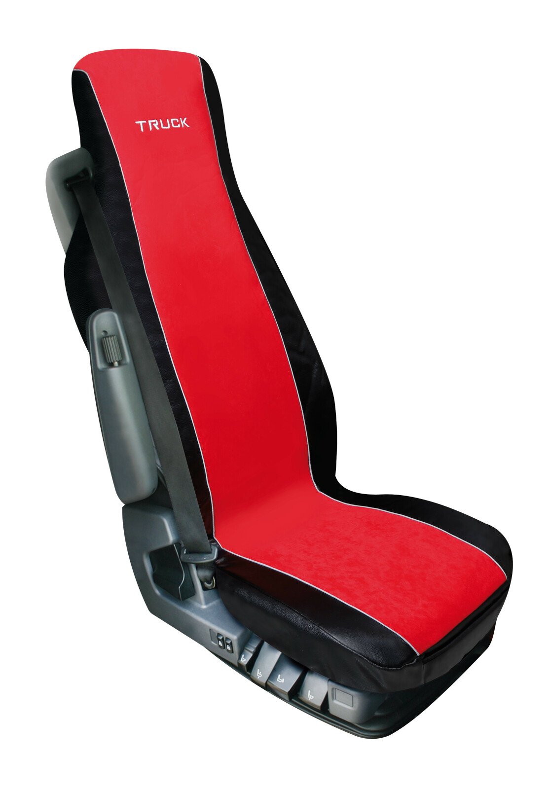 Elisa-2, polyester/leatherette truck seat cover - Red/Black thumb