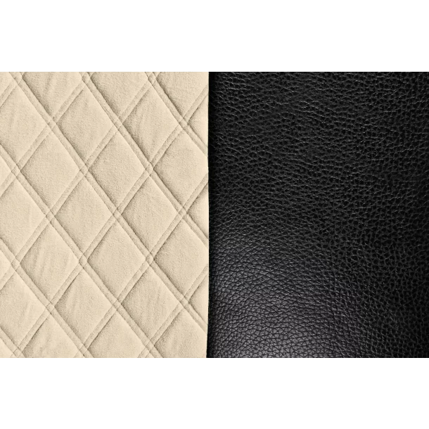 Mirian, leatherette and quilted suede truck seat cover - Black/Cream