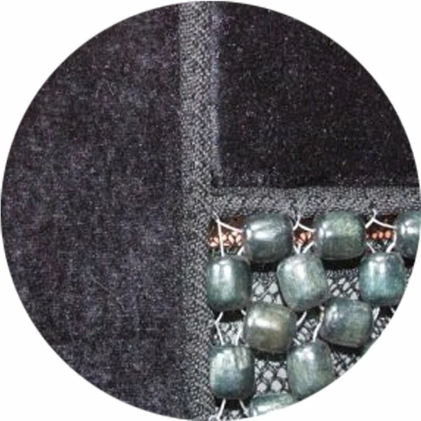 Seat cushion wooden bead and velour 1pcs - Black