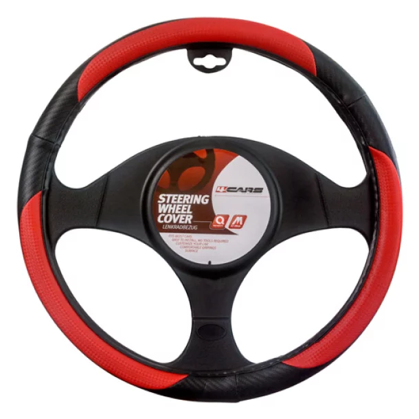 4Cars steering wheel cover - Ø 37-39 cm- Black/Red