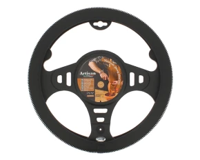 Artisan steering wheel cover - M - Ø 37/39 cm - Black/White