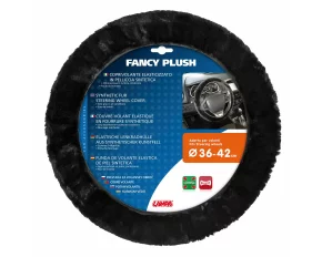 Fancy Plush kormányhuzat szintetikus szőrméből - Ø 36/42cm - Fekete
