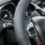 Amio leather steering wheel cover SWC-48-M - Ø 37-39 cm - Black